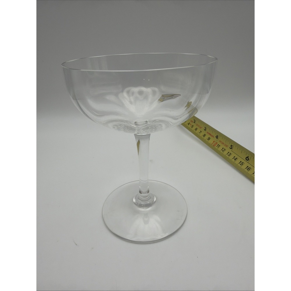 Baccarat Montaigne Optic Crystal Champagne Coupe Glass France Signed